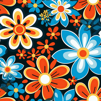 70s Retro Groovy Floral Fat Quarter Bundle