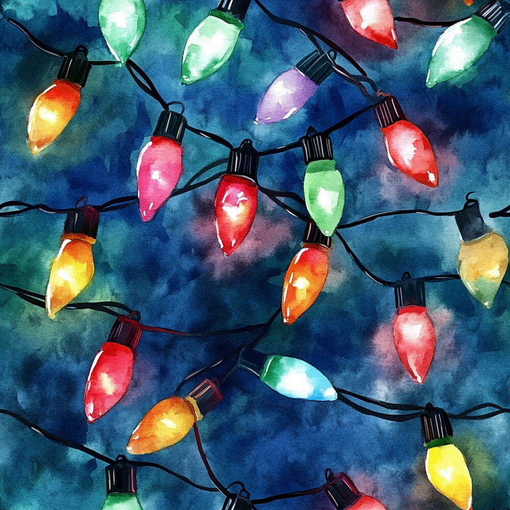 Watercolor Christmas Lights Fat Quarter Bundle