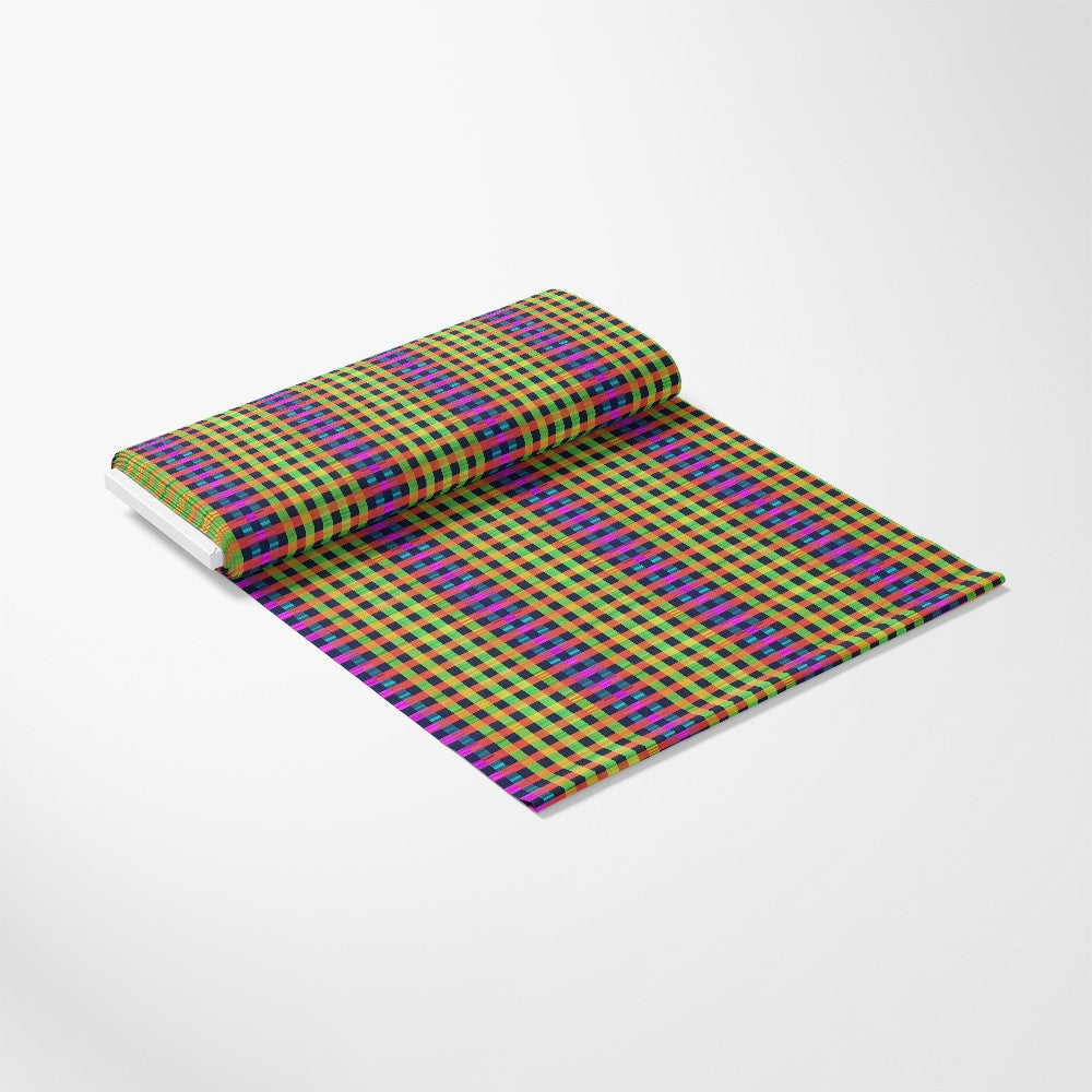Neon Gingham Pattern 1 Quilting Cotton Fabric