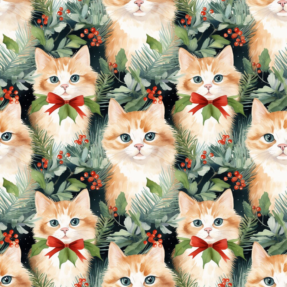 Christmas Santa Kitty Cats Fat Quarter Bundle