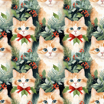 Christmas Santa Kitty Cats Fat Quarter Bundle