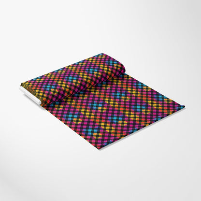 Neon Gingham Pattern 18 Quilting Cotton Fabric