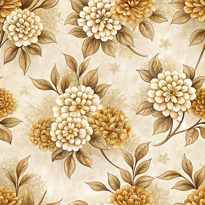 Vintage Beige Sepia Floral Fat Quarter Bundle