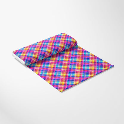 Neon Gingham Pattern 13 Quilting Cotton Fabric