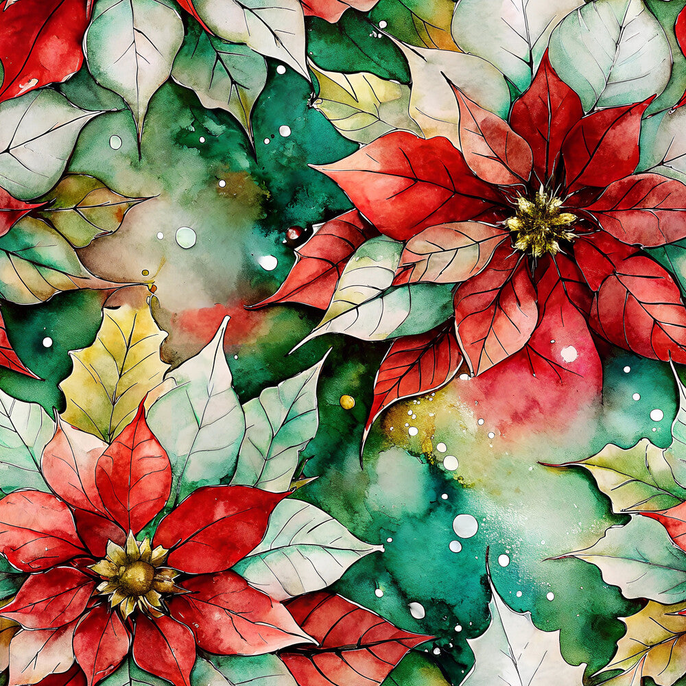 Painted Poinsettias Fat Quarter Bundle
