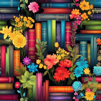 Rainbow Books and Flowers Fat Quarter Bundle