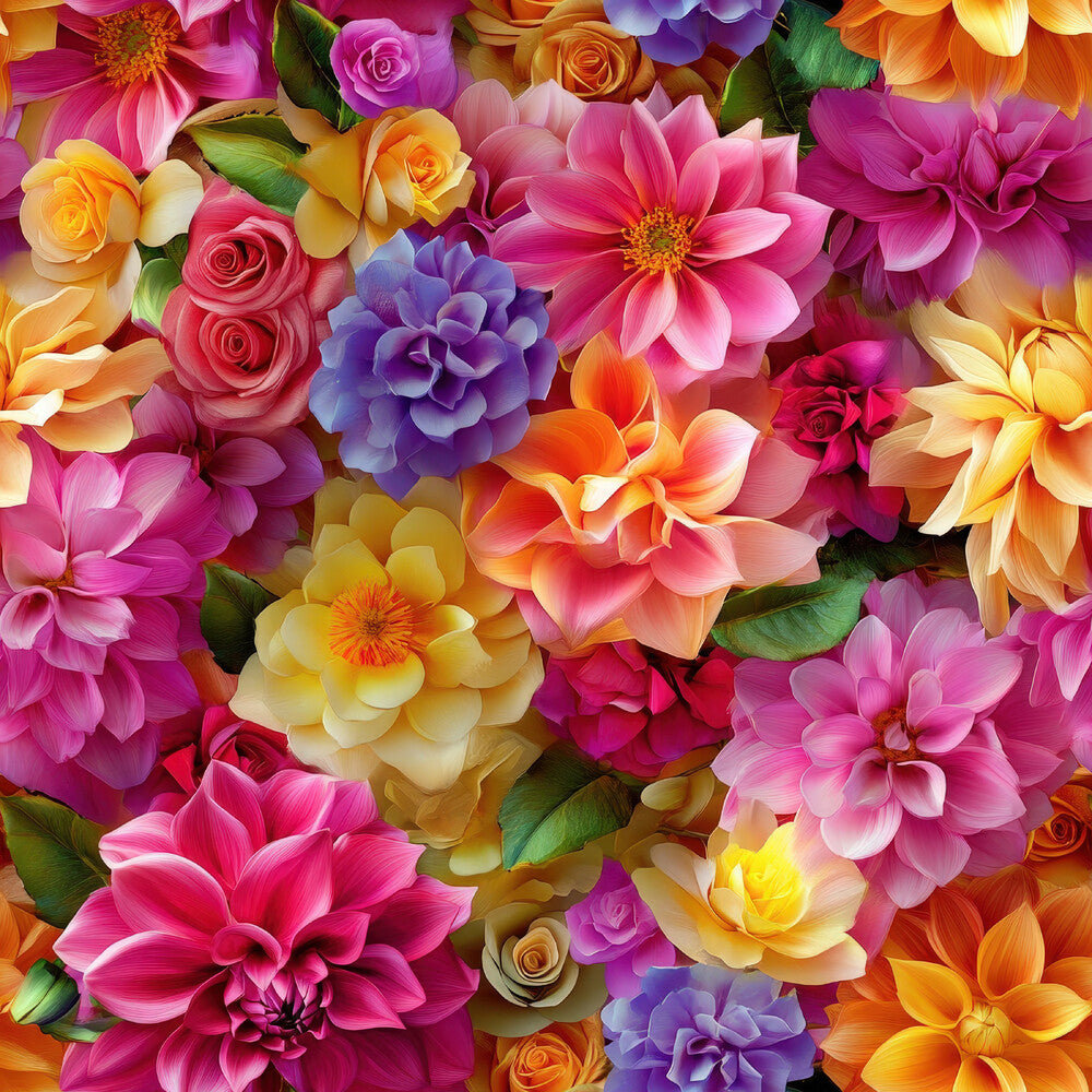 3D Colorful Florals Fat Quarter Bundle