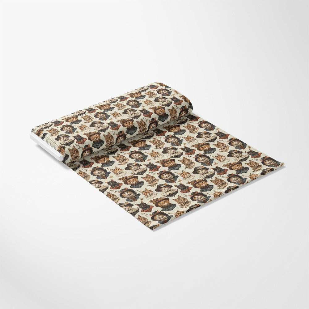 Victorian Cats Pattern 5 Quilting Cotton Fabric