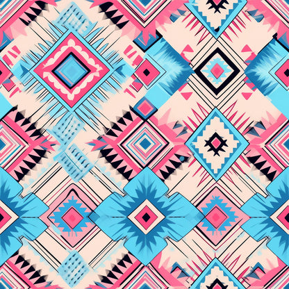 Aztec Pink and Blue Western Fat Quarter Bundle
