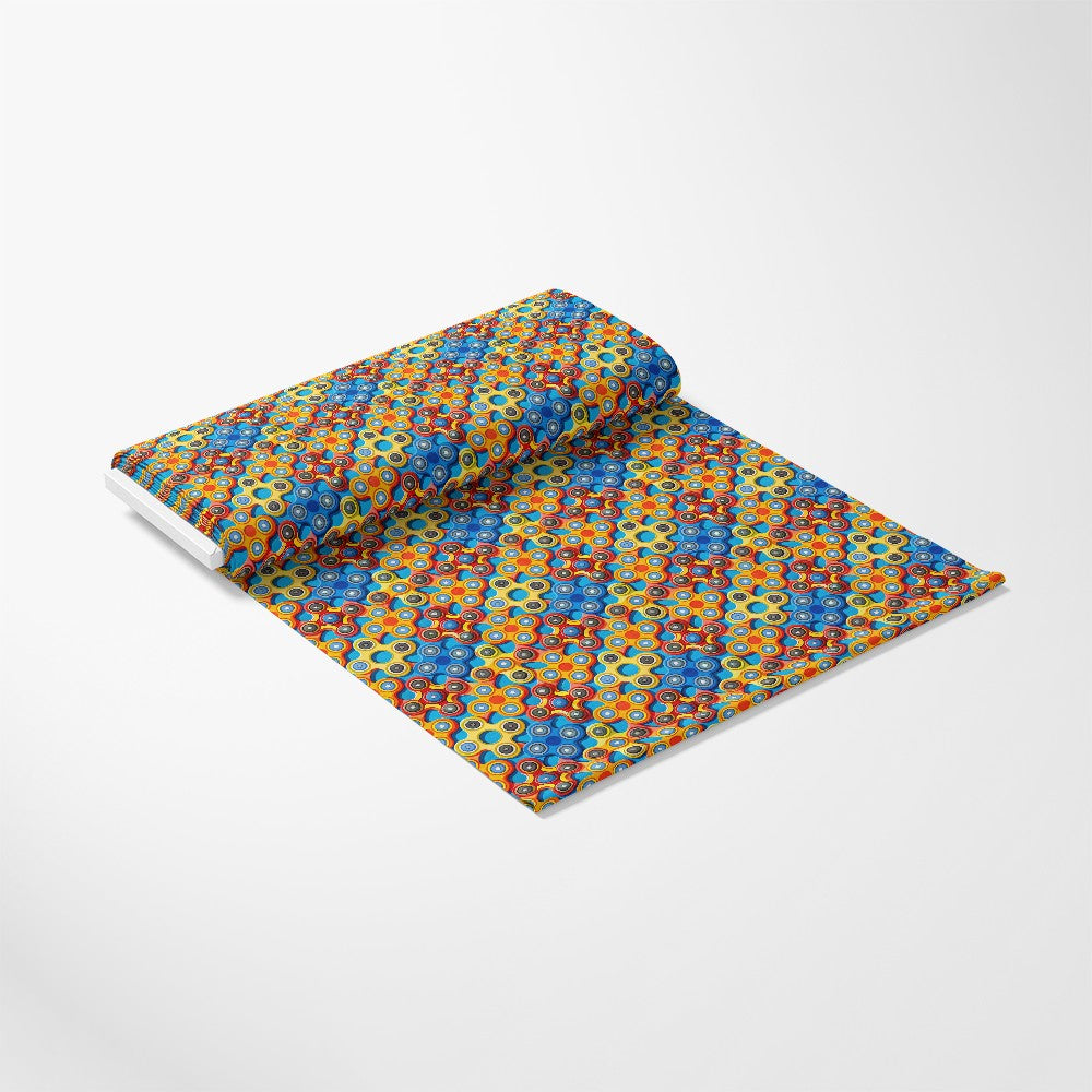 Colorful Fidget Spinner Pattern 1 Quilting Cotton Fabric