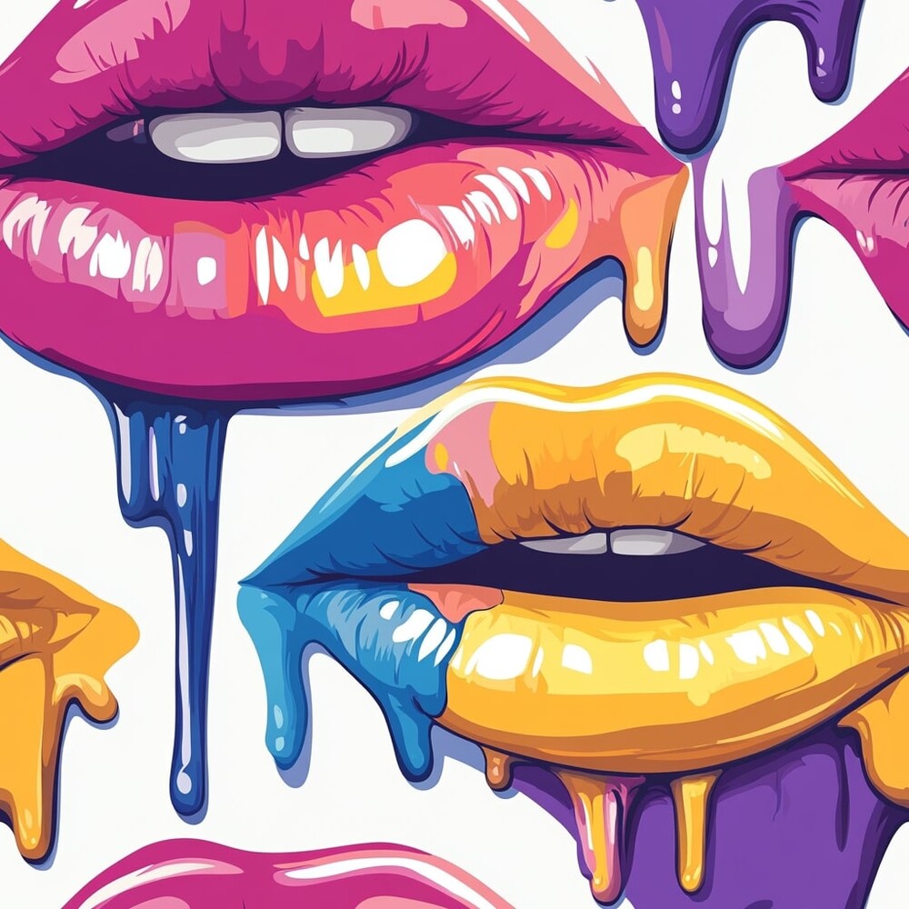 Rainbow Dripping Lips Art Fat Quarter Bundle