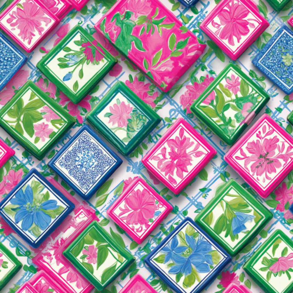 Pink Chinoiserie Mahjong Fat Quarter Bundle