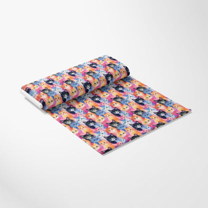 Colorful Packed Kittens Pattern 1 Quilting Cotton Fabric
