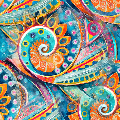 Watercolor Boho Patterns Fat Quarter Bundle