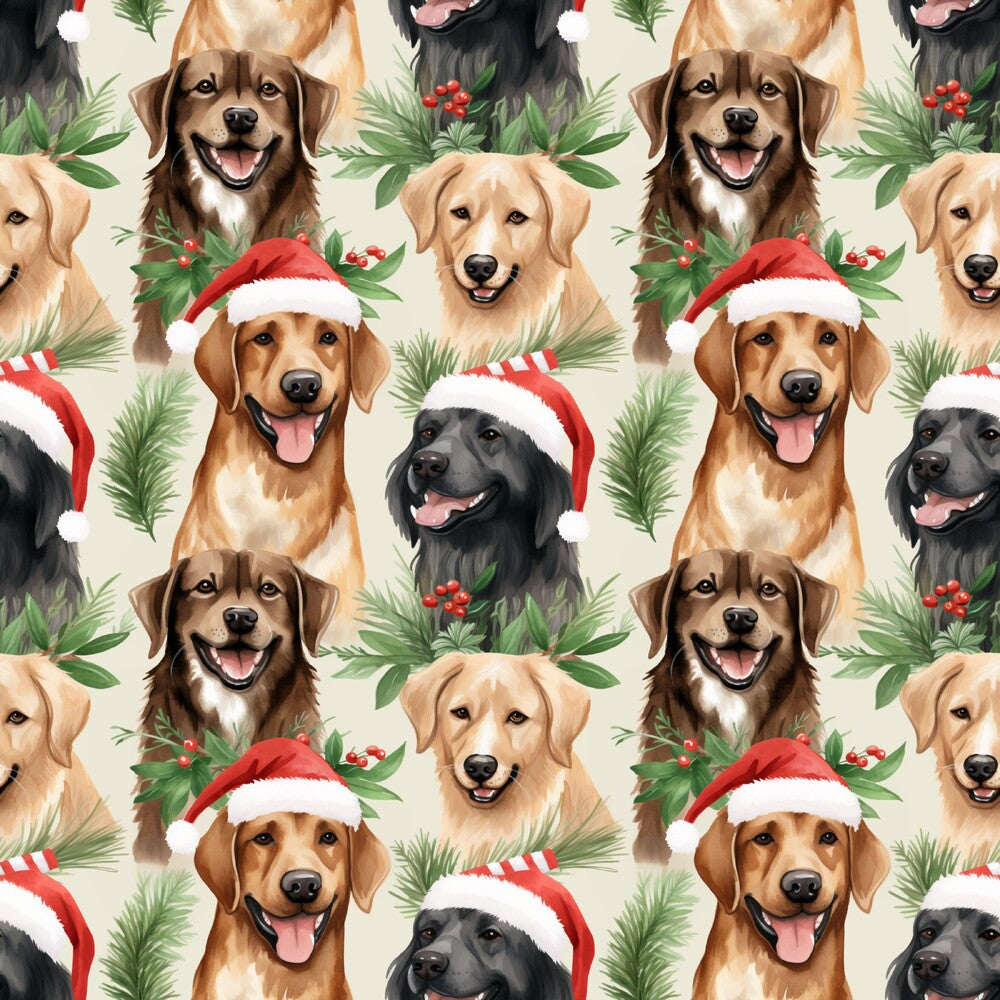 Christmas Santa Puppy Dogs Fat Quarter Bundle