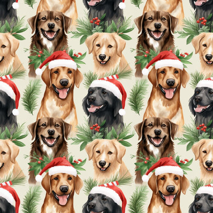 Christmas Santa Puppy Dogs Fat Quarter Bundle