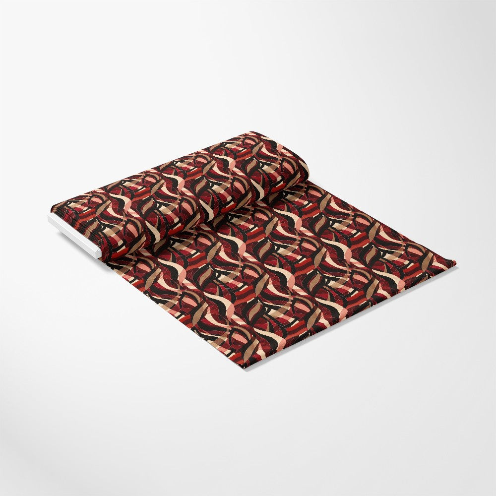 Burgundy Abstract Pattern 5 Quilting Cotton Fabric