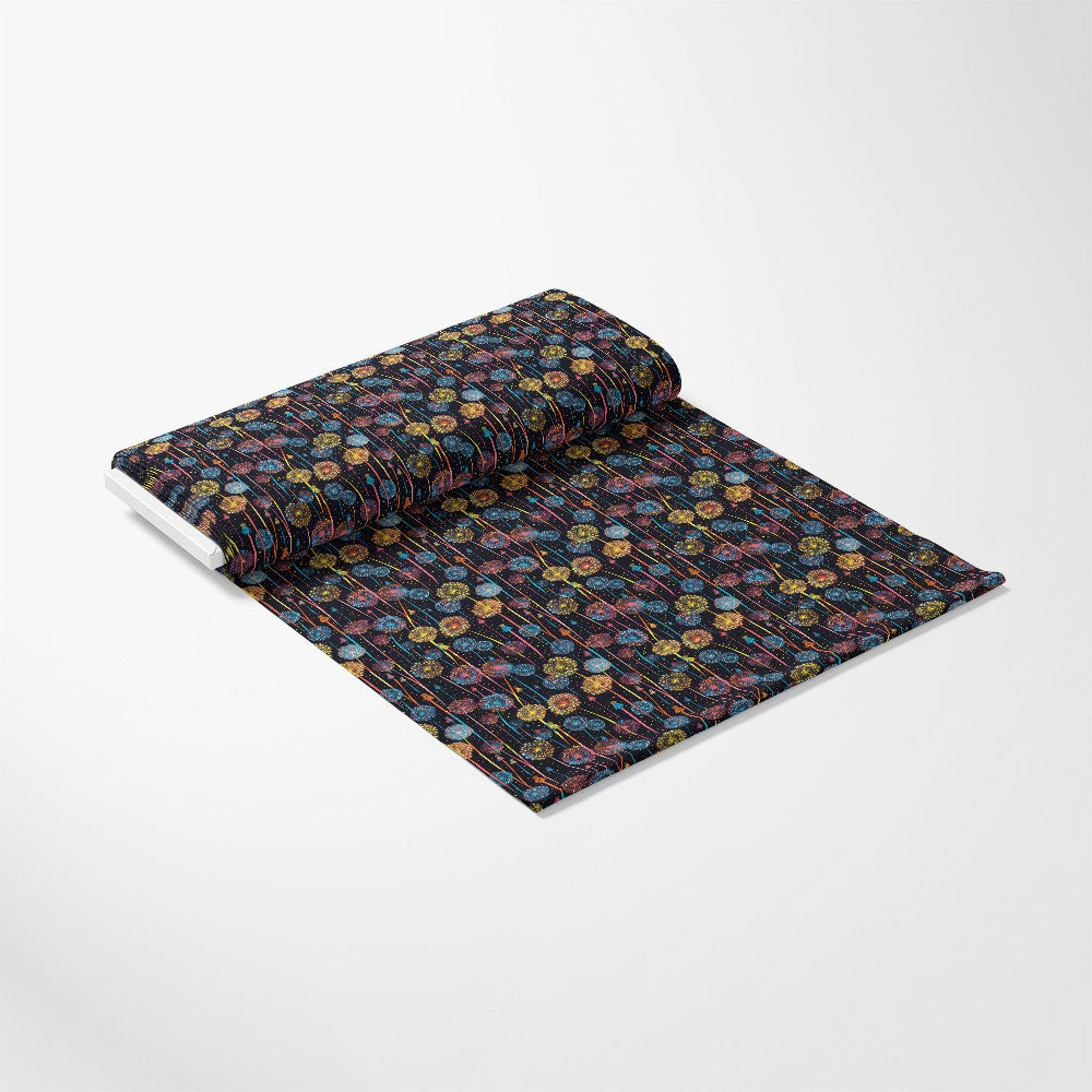 Midnight Dandelions Pattern 1 Quilting Cotton Fabric