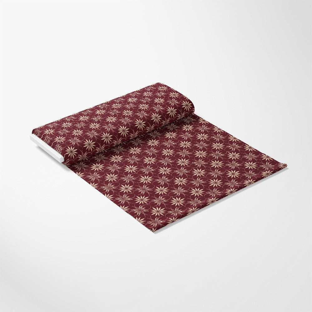 Burgundy Abstract Pattern 4 Quilting Cotton Fabric