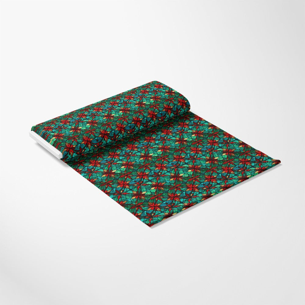 Stained Glass Christmas Pattern 6 Quilting Cotton Fabric