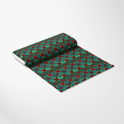 Stained Glass Christmas Pattern 6 Quilting Cotton Fabric