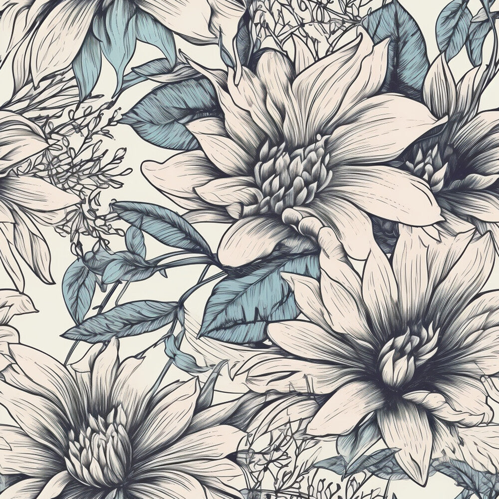 Peonies Pencil Sketched Fat Quarter Bundle