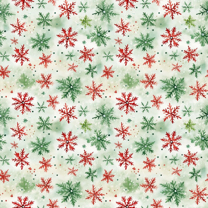 Red and Green Watercolor Christmas Fat Quarter Bundle