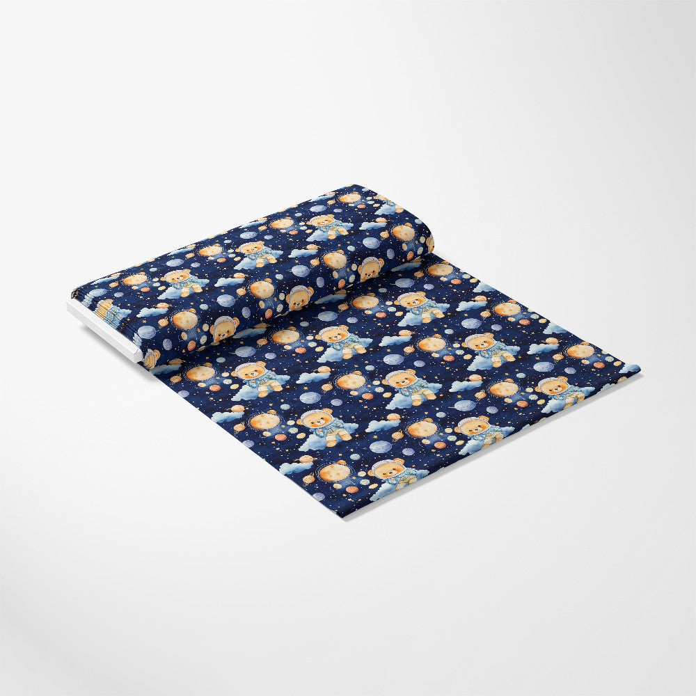 Blue Teddy Bear Baby Boy Pattern 10 Quilting Cotton Fabric