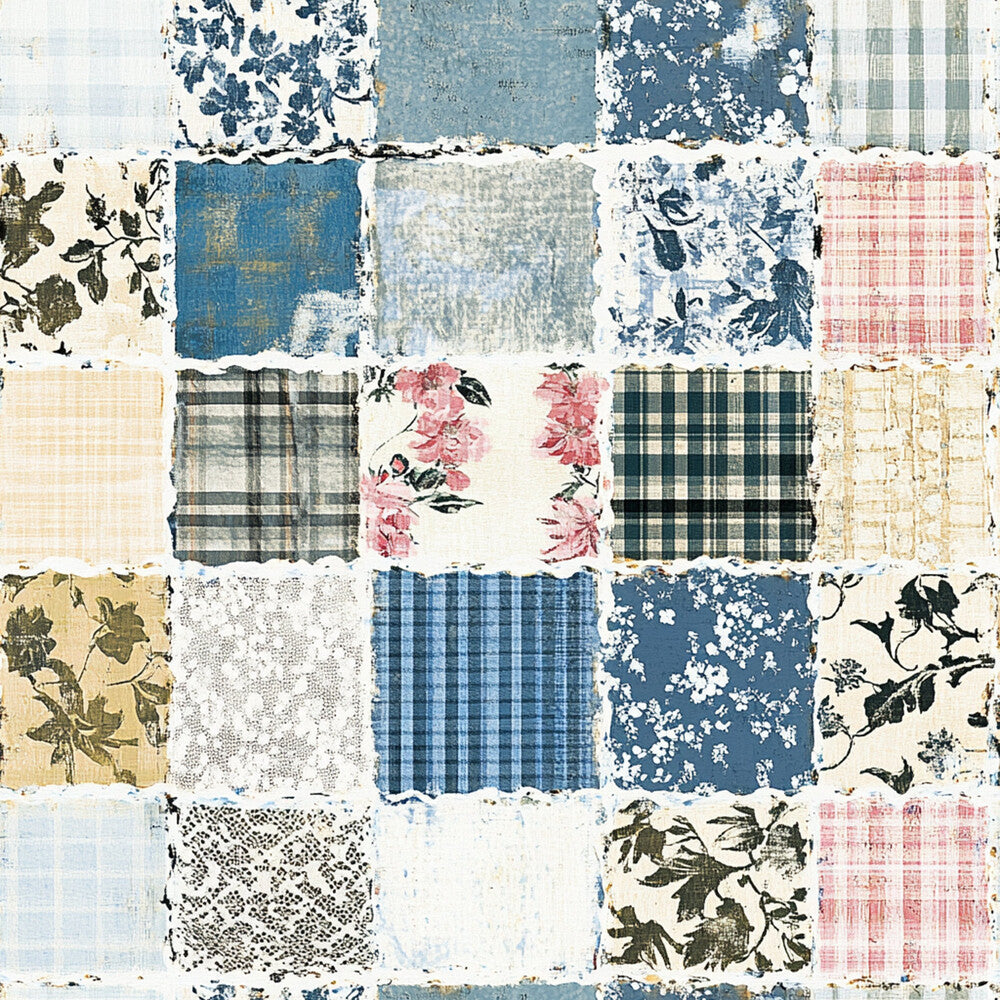 Shabby Chic Floral Gingham Fat Quarter Bundle