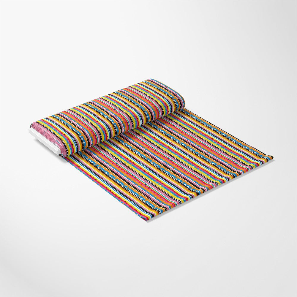 Colorful Stripes and Dots Pattern 2 Quilting Cotton Fabric