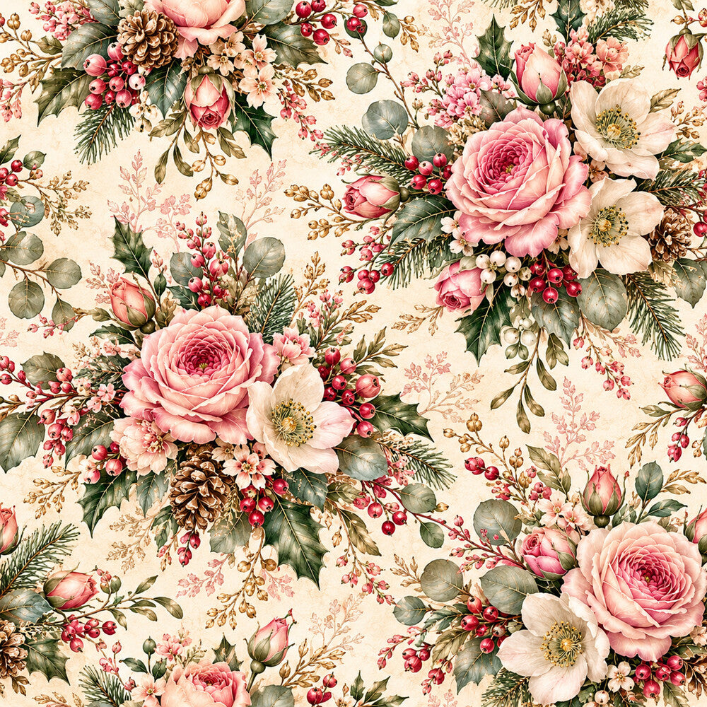 Christmas Rose Cottage Fat Quarter Bundle