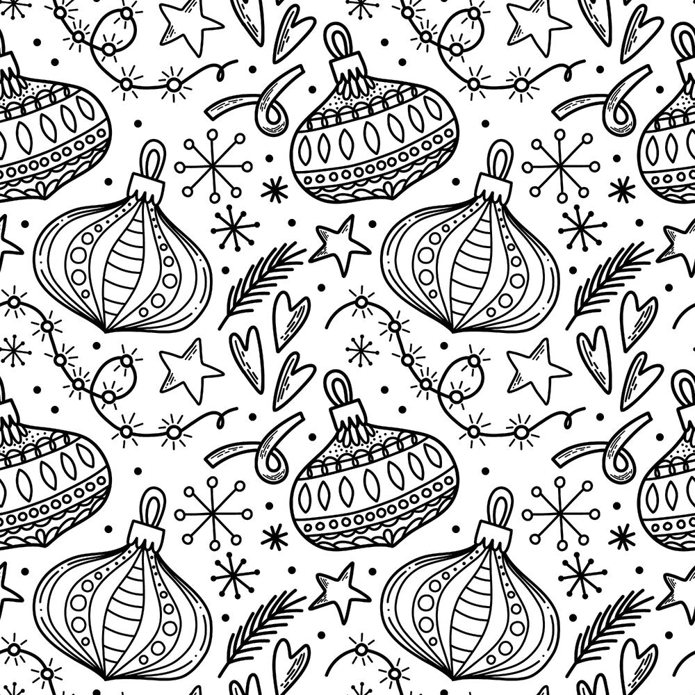 Black and White Christmas Sketches Fat Quarter Bundle