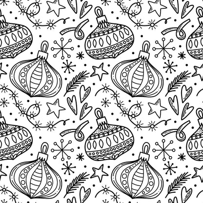 Black and White Christmas Sketches Fat Quarter Bundle