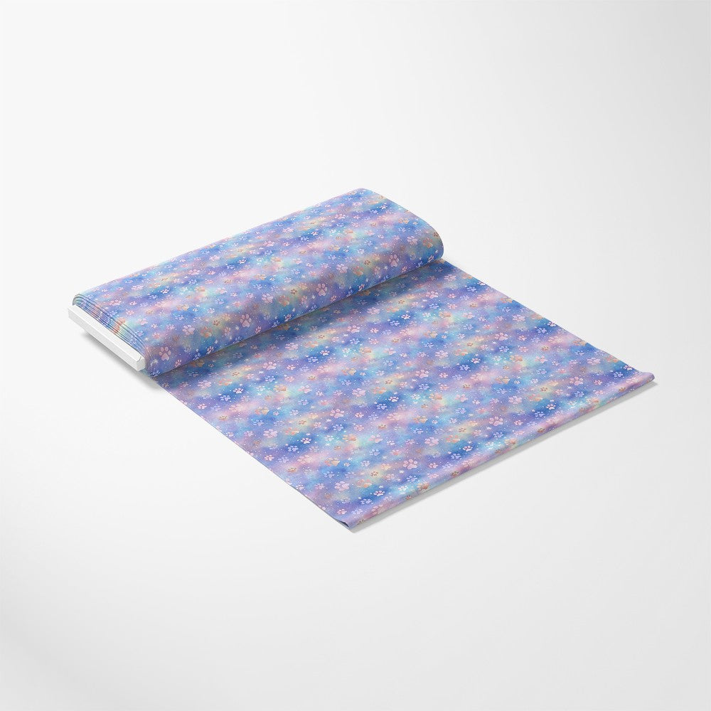 - Dog Paws Pattern 10 Quilting Cotton Fabric  
- Blue fabric  
- Multicolor paw prints  
- Soft cotton textile  
- Quilting material  
- Fabric yardage  
- Animal print design  
- Creative sewing fabric  
- Durable cotton cloth  
- Crafting fabric