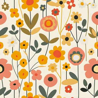 Retro Floral Daisies Fat Quarter Bundle