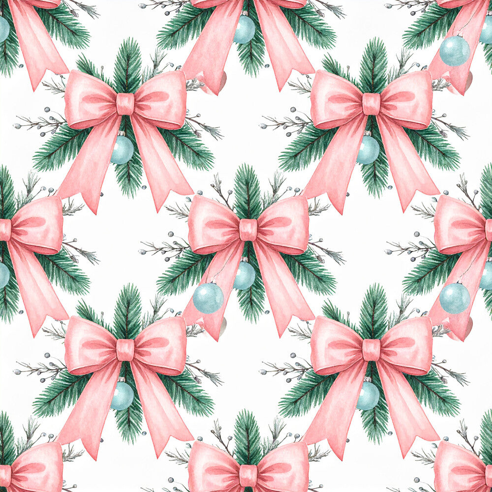 Pink Bows And Evergreen Fat Quarter Bundle