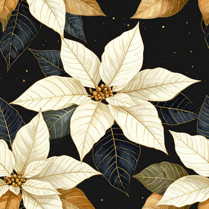 Golden Christmas Elegance Fat Quarter Bundle