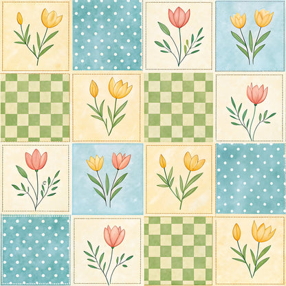 Pastel Spring Floral Patchwork Fat Quarter Bundle