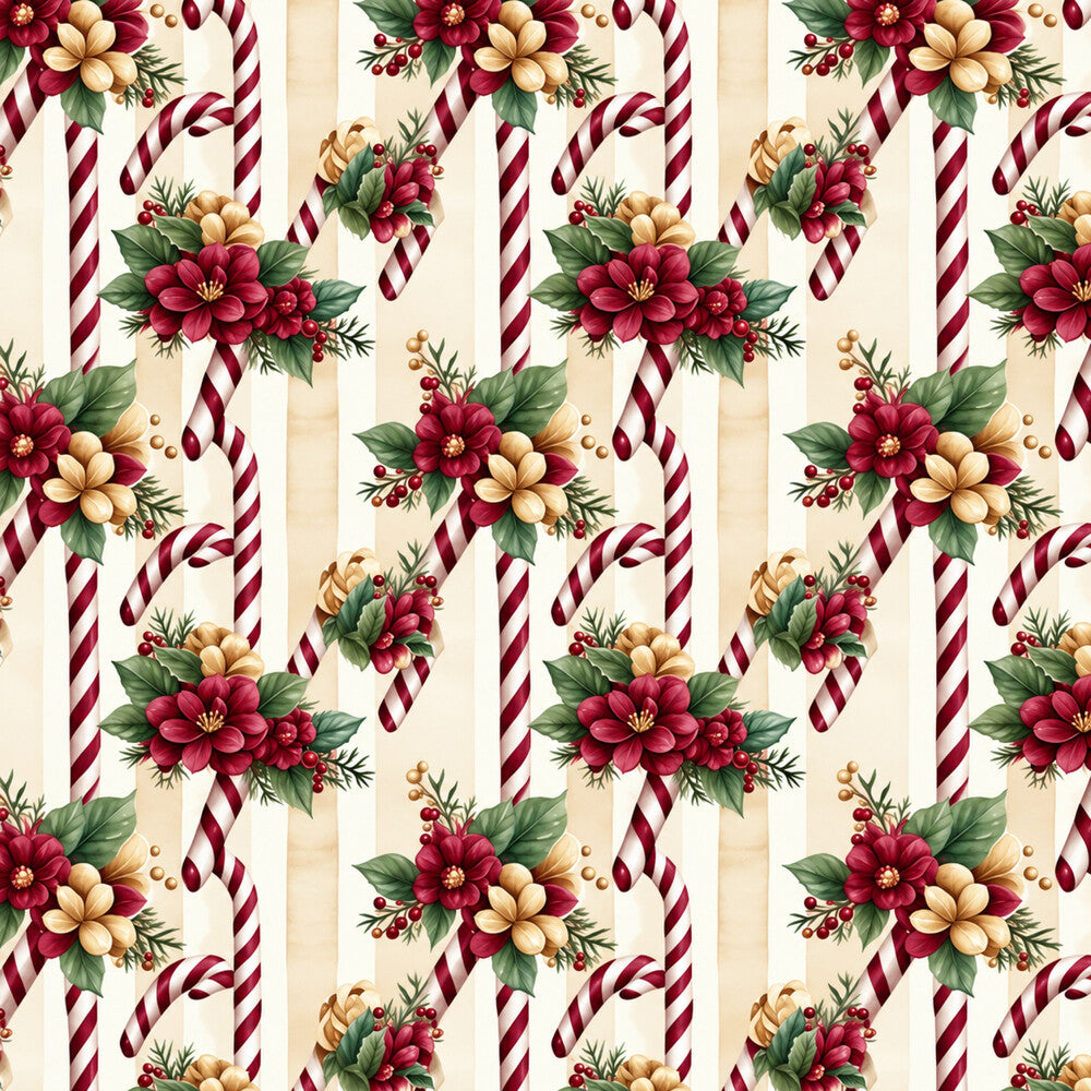 Vintage Burgundy Christmas Fat Quarter Bundle