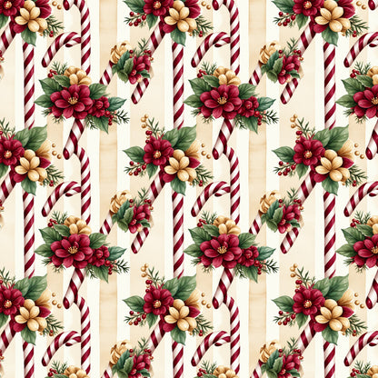 Vintage Burgundy Christmas Fat Quarter Bundle