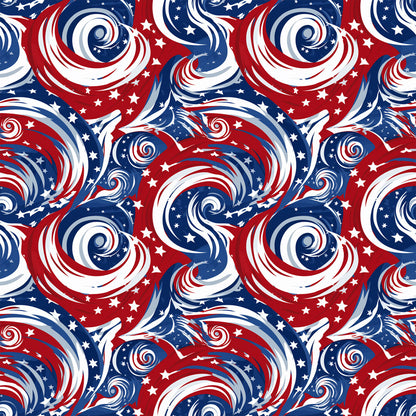 USA Flag Swirls Fat Quarter Bundle