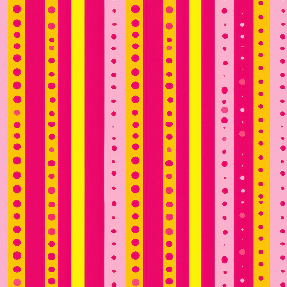 Pink and Yellow Dotted Stripes Fat Quarter Bundle