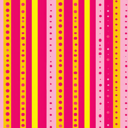Pink and Yellow Dotted Stripes Fat Quarter Bundle
