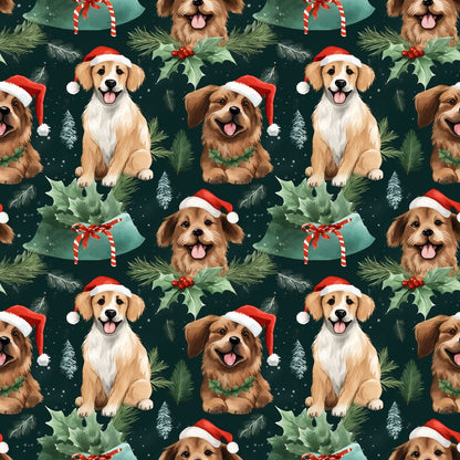 Christmas Santa Puppy Dogs Fat Quarter Bundle