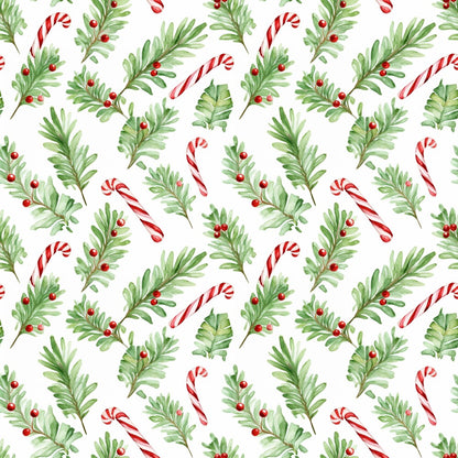 Red and Green Watercolor Christmas Fat Quarter Bundle