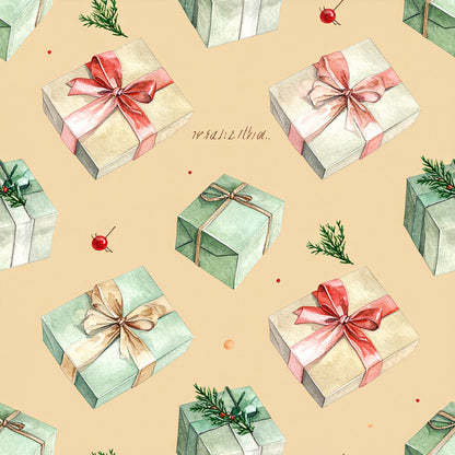 Traditional Christmas Watercolor Fat Quarter Bundle