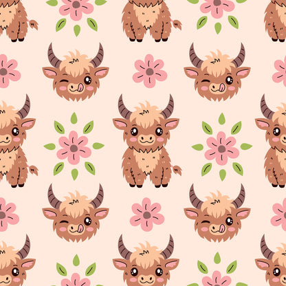 Cute Baby Highland Cows Fat Quarter Bundle