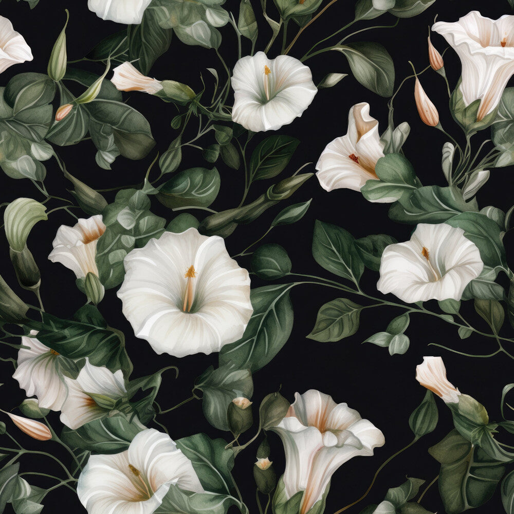 White Morning Glory Fat Quarter Bundle
