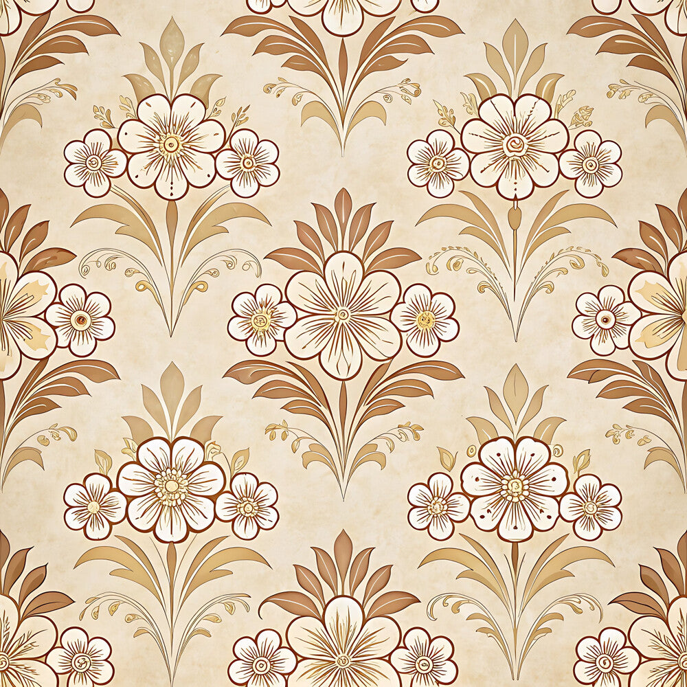 Vintage Beige Sepia Floral Fat Quarter Bundle