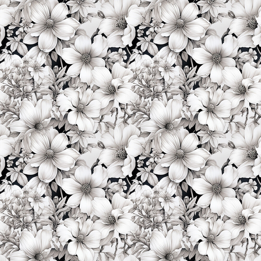 White Flowers Fat Quarter Bundle